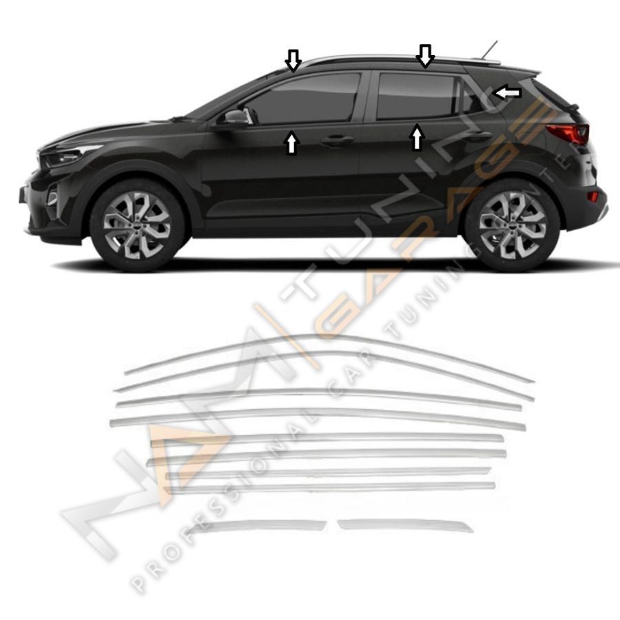 Kia Stonic Krom Cam Çerçevesi 10 parça Tam Tur