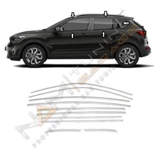 Kia Stonic Krom Cam Çerçevesi 10 parça Tam Tur