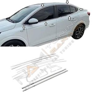 Renault Taliant Krom Cam Çerçevesi Çıtası 14 parça Tam Tur 2021+