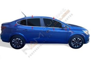 Renault Taliant Krom Cam Çerçevesi Çıtası 14 parça Tam Tur 2021+