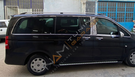 Mercedes Vito Krom Cam Çerçevesi Çıtası 24 parça Tam Tur Uzun Şase W447