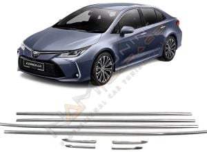 Toyota Corolla Krom Cam Çerçevesi Çıtası 12 parça Tam Tur 2019-2023