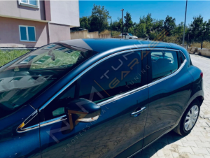 Renault Clio 4 Krom Cam Çerçevesi Çıtası 12 parça Tam Tur 2012-2020