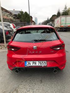 Seat Leon Mk3.5 Difüzör Sağ Sol Tekli Çıkış FR Uyumlu 2017-2020 Parlak Siyah