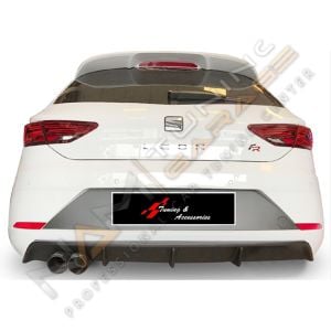 Seat Leon Mk3.5 Difüzör Sol Çift Çıkış FR Uyumlu 2017-2020 Parlak Siyah