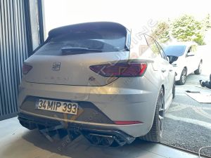 Seat Leon Mk3.5 Cupra Difüzör Parlak Siyah Çift Egzoz Çıkışlı