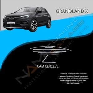 Opel Grandland X Krom Cam Çerçevesi Çıtası 14 parça Tam Tur 2017+