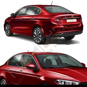 Fiat Egea Krom Cam Çerçevesi Çıtası 8 parça Tam Tur 2015+ HB - Sedan Uyumlu