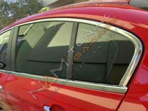 Fiat Egea Krom Cam Çerçevesi Çıtası 8 parça Tam Tur 2015+ HB - Sedan Uyumlu