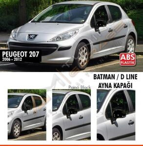 Peugeot 207 Batman Yarasa Ayna Kapağı Piano Black / 2006 - 2012