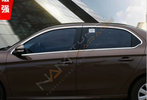 Peugeot 301 Krom Cam Çerçevesi Çıtası 10 parça Tam Tur 2012+