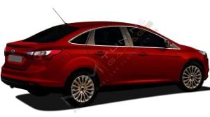 Focus 3 Sedan Krom Cam Çerçevesi Çıtası 12 parça Tam Tur 2012-2018