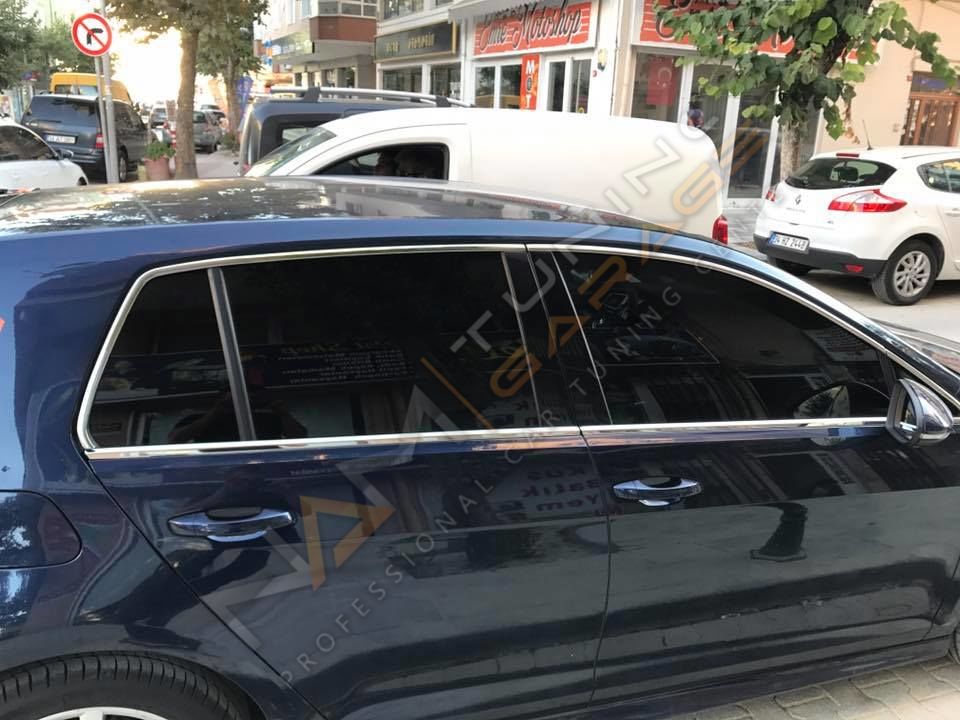 Golf 7 Krom Cam Çerçevesi Çıtası 12 parça Tam Tur 2012-2020