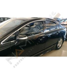 Honda Civic FD6 Krom Cam Çerçevesi Çıtası 10 parça Tam Tur 2006-2011