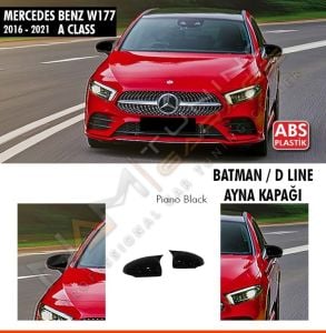 Mercedes A Class W177 Batman Yarasa Ayna Kapağı Piano Black / 2018-2021