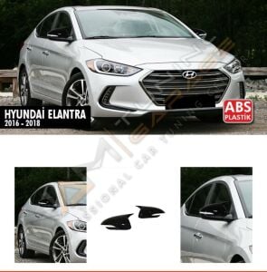 Hyundai Elantra Sinyalli Batman Yarasa Ayna Kapağı Piano Black / 2016 - 2018
