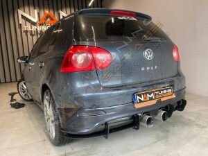 Golf 5 R32 Tampon Uyumlu Difüzör Flap 6 parça Parlak Siyah 2003-2009