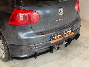 Golf 5 R32 Tampon Uyumlu Difüzör Flap 6 parça Parlak Siyah 2003-2009
