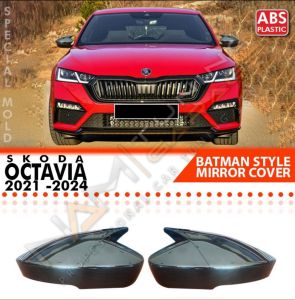Skoda Octavia Batman Yarasa Ayna Kapağı Piano Black / 2021-2024