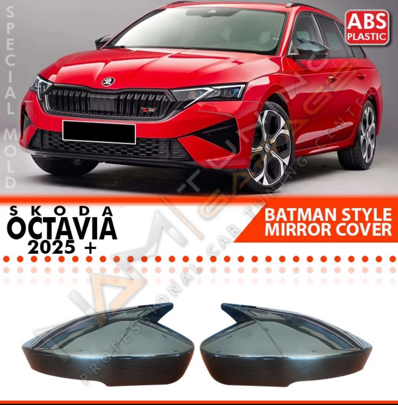 Skoda Octavia Batman Yarasa Ayna Kapağı Piano Black / 2025 ve üzeri