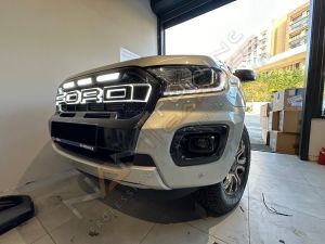 Ford Ranger Ledli Panjur T8 Wildtrak Ön Panjur Mat Siyah