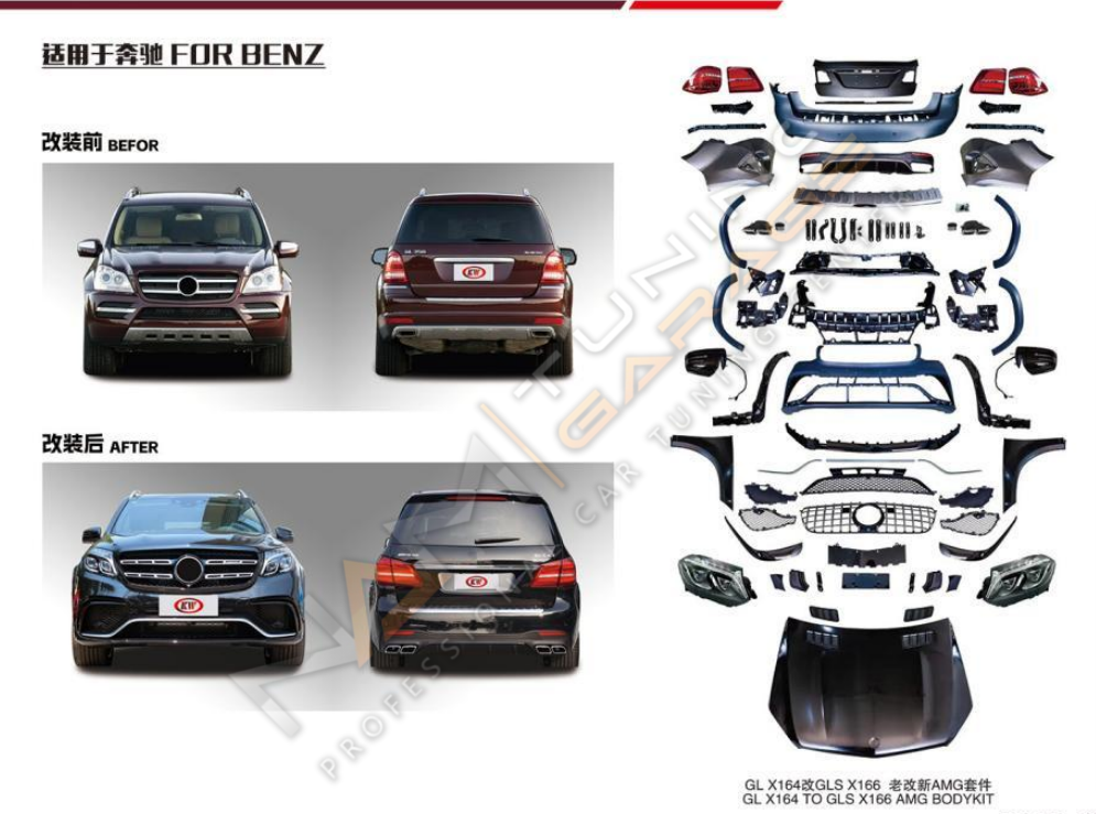 MERCEDES GL X164 UYUMLU X166 GLS63 AMG DÖNÜŞÜM SETİ
