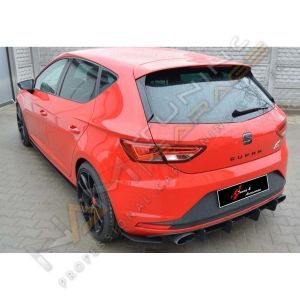 Seat Leon Mk3 Spoyler Çıtası Spoyler Yan Ek 2012-2020 Parlak Siyah