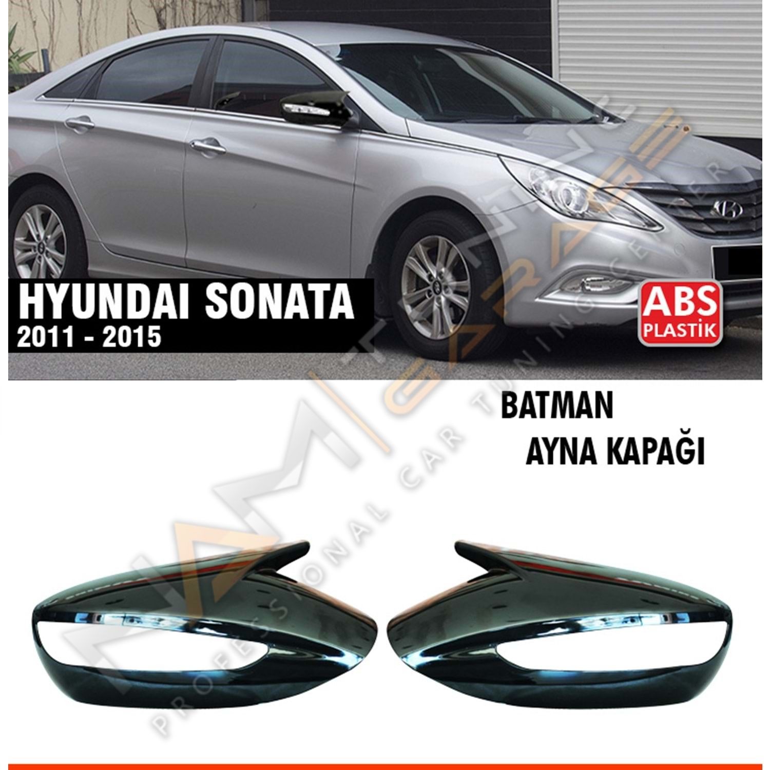Hyundai Sonata Batman Yarasa Ayna Kapağı Piano Black / 2011 - 2015