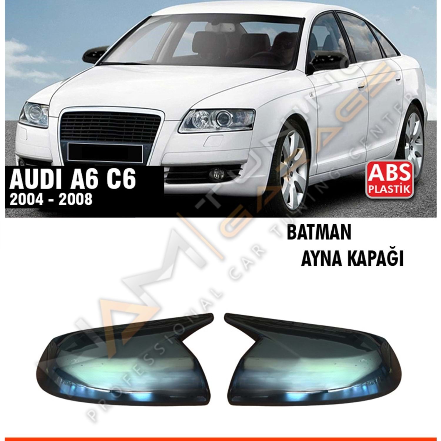 Audi A6 C6 Batman Yarasa Ayna Kapağı Piano Black / 2004 - 2008