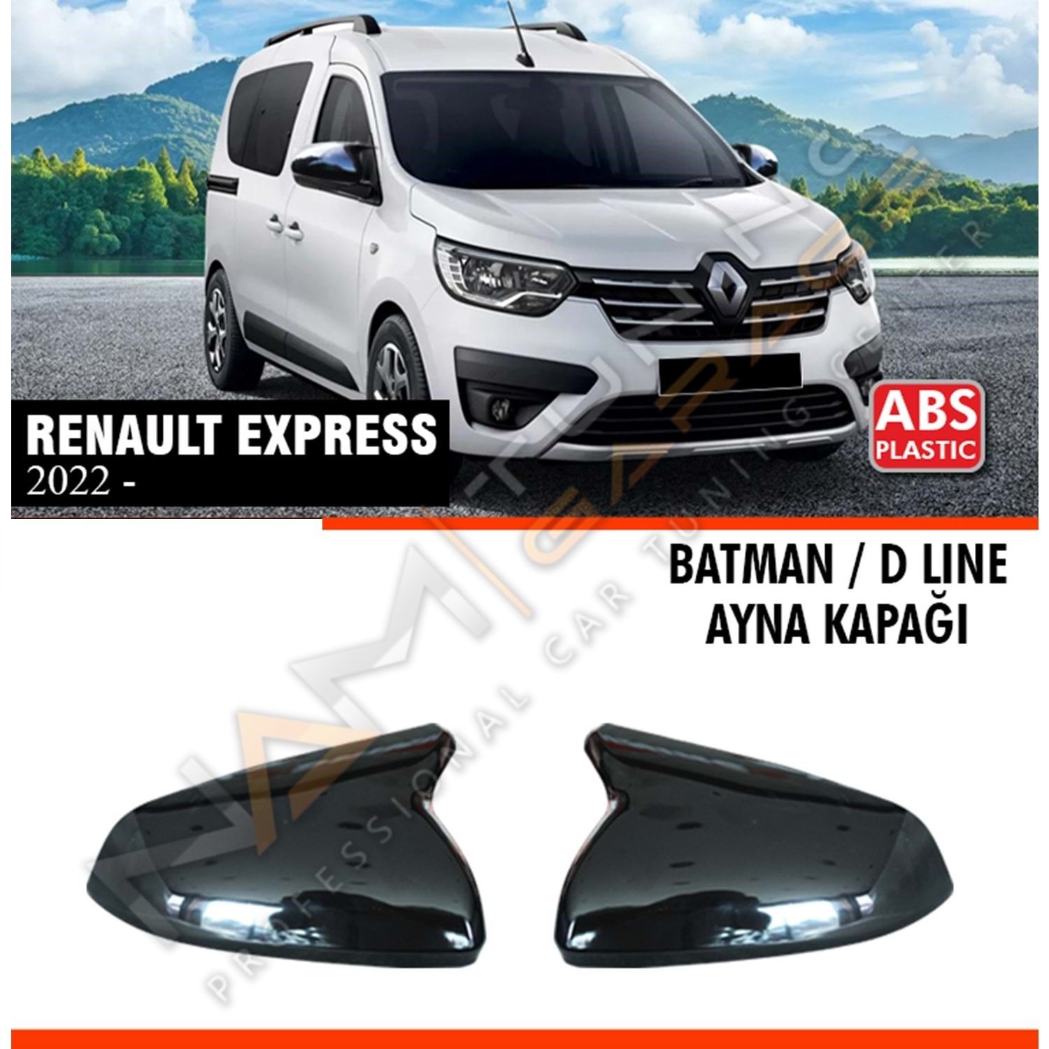 Renault Express Batman Yarasa Ayna Kapağı Piano Black / 2022 -