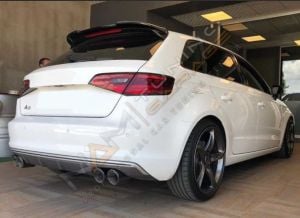 AUDİ A3 HB (2014-2018) IÇIN UYUMLU CAMUSTU SPOILER - PIANO BLACK (PARLAK SIYAH)