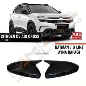 Citroen C5 Aircross Batman Yarasa Ayna Kapağı Piano Black / 2018 Sonrası
