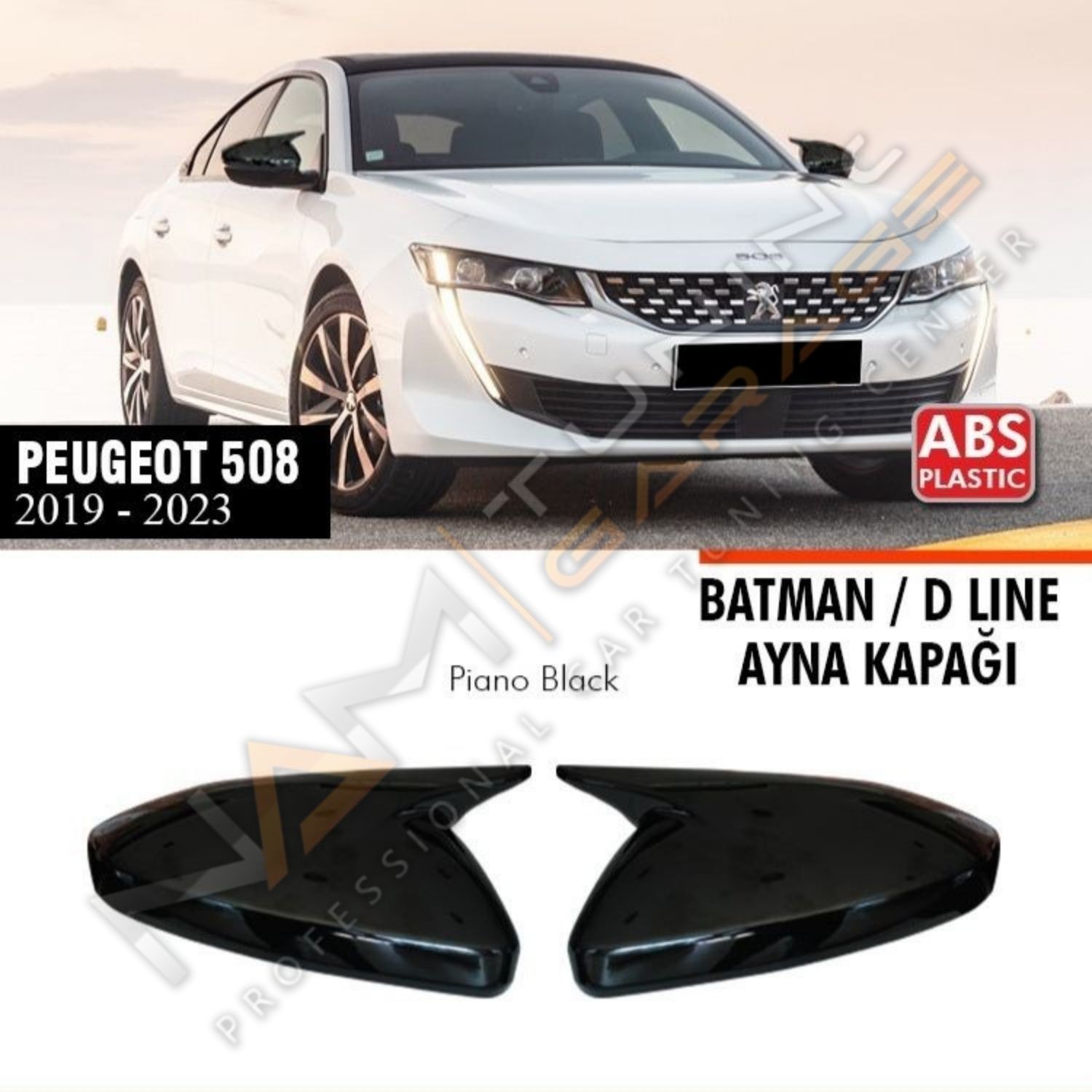 Peugept 508 Batman Yarasa Ayna Kapağı Piano Black / 2019-2023