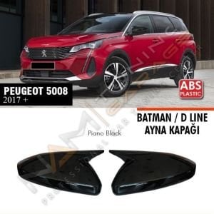 Peugeot 5008 Batman Yarasa Ayna Kapağı Piano Black / 2017 Sonrası