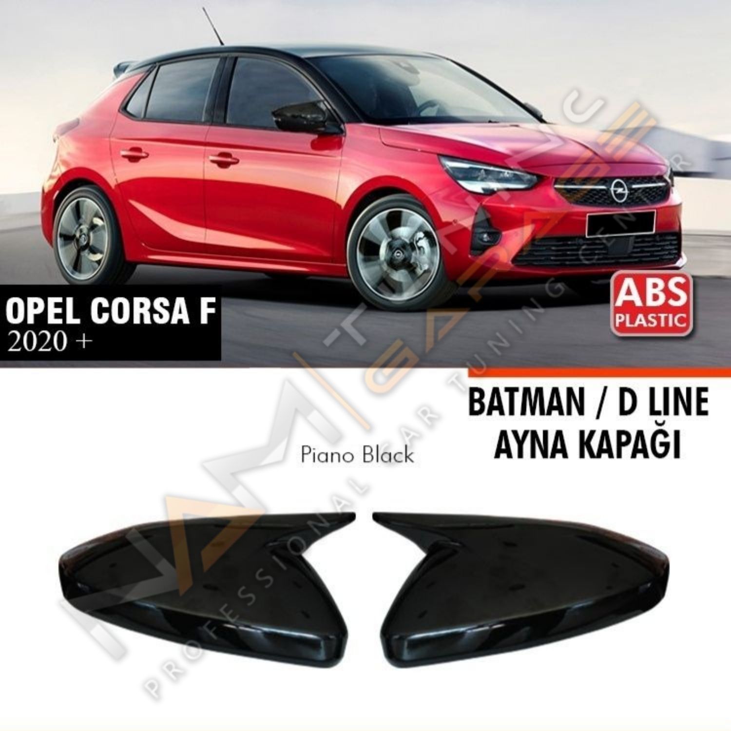 Opel Corsa F Batman Yarasa Ayna Kapağı Piano Black / 2019 Sonrası
