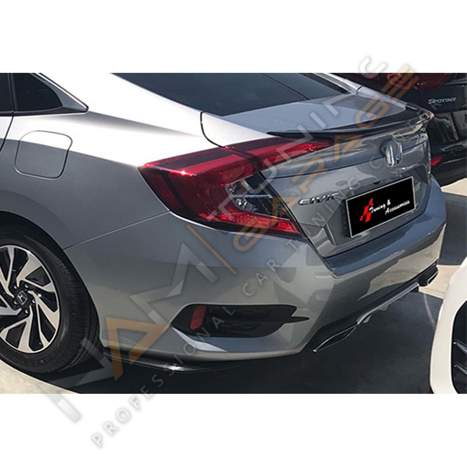 Honda Civci FC5 Arka Flap Takımı 2016-2021 Parlak Siyah