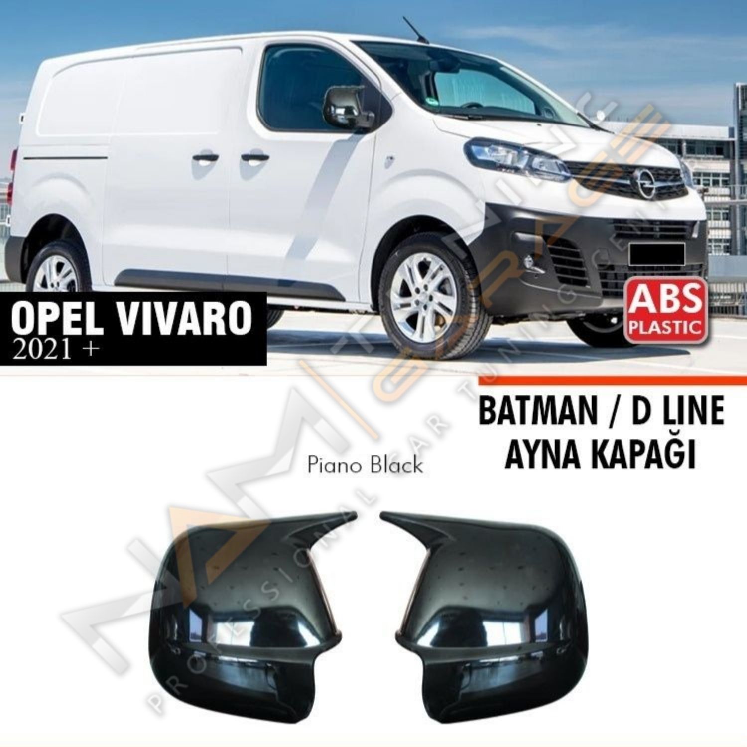 Opel Vivaro Batman Yarasa Ayna Kapağı Piano Black / 2021 Sonrası