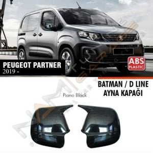 Peugeot Partner Batman Yarasa Ayna Kapağı Piano Black / 2019 Sonrası