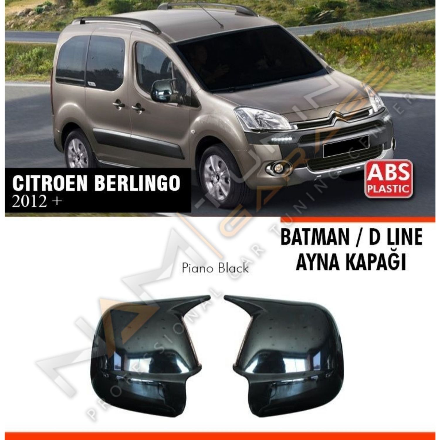 Citroen Berlingo Batman Yarasa Ayna Kapağı Piano Black / 2012-2019