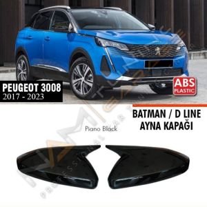 Peugeot 3008 Batman Yarasa Ayna Kapağı Piano Black / 2017 Sonrası