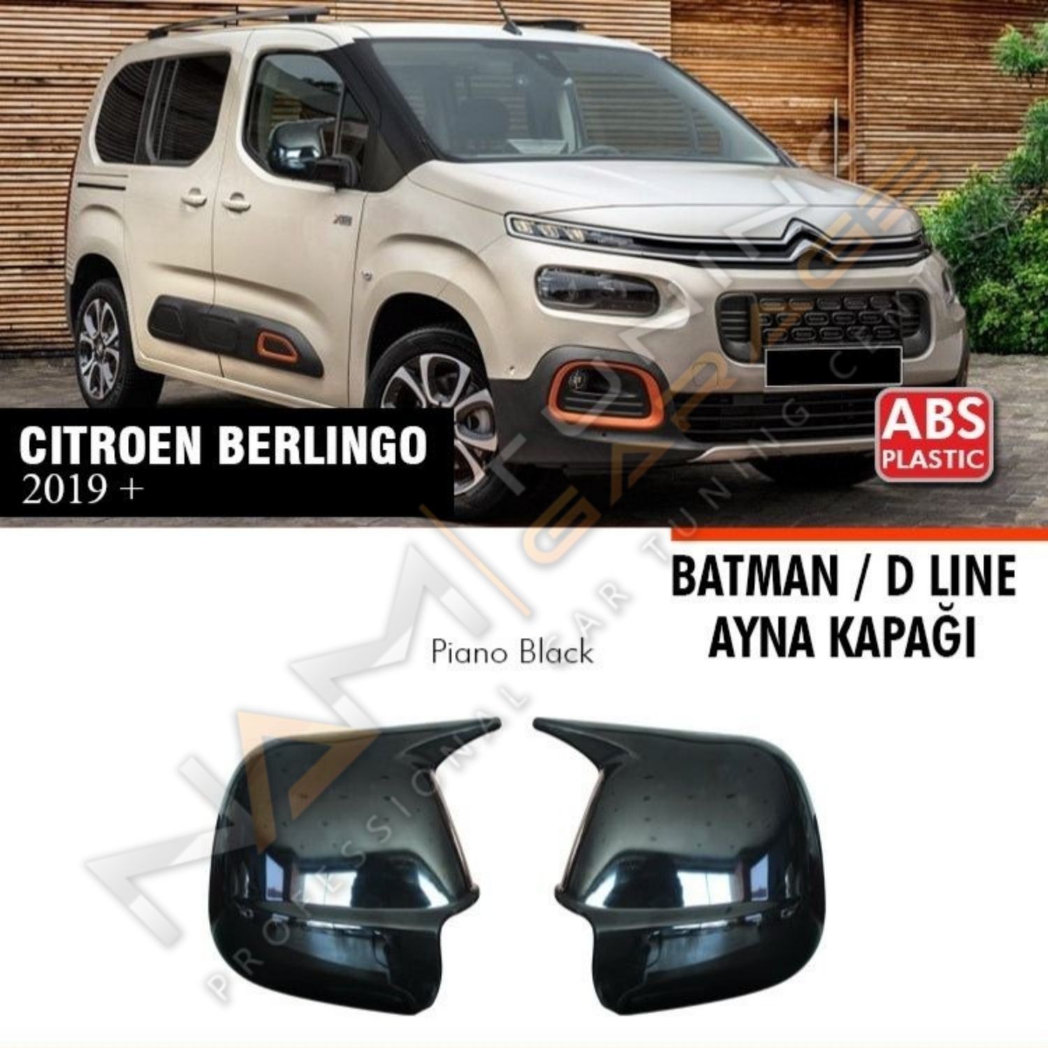 Citroen Berlingo Batman Yarasa Ayna Kapağı Piano Black / 2019 Sonrası