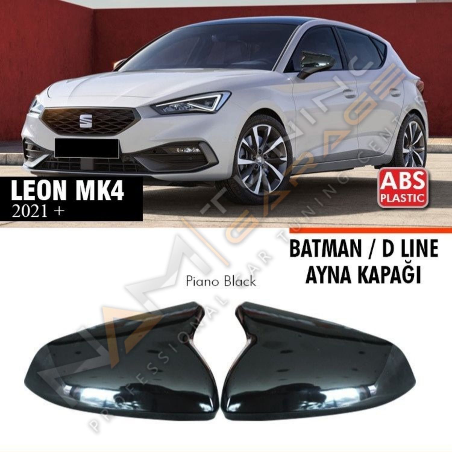 Seat Leon Mk4 Batman Yarasa Ayna Kapağı Piano Black / 2021+