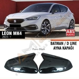Seat Leon Mk4 Batman Yarasa Ayna Kapağı Piano Black / 2021+