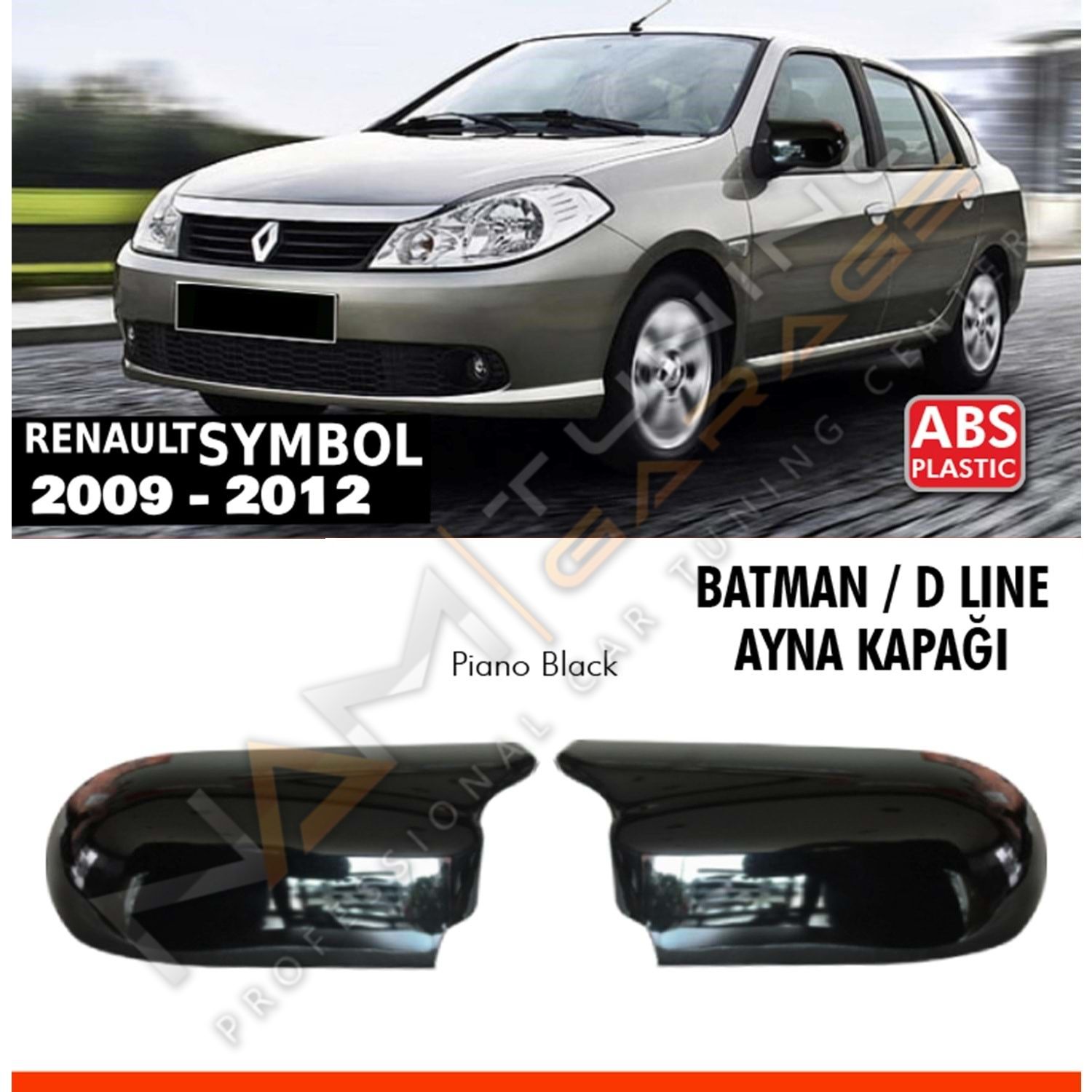 Renault Symbol Batman Yarasa Ayna Kapağı Piano Black / 2009 - 2012