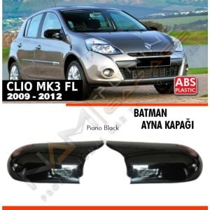 Renault Clio 3 FL Batman Yarasa Ayna Kapağı Piano Black / 2009-2012