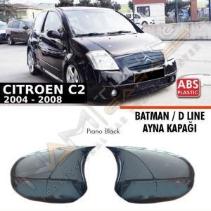 Citroen C2 Batman Yarasa Ayna Kapağı Piano Black / 2004 - 2008