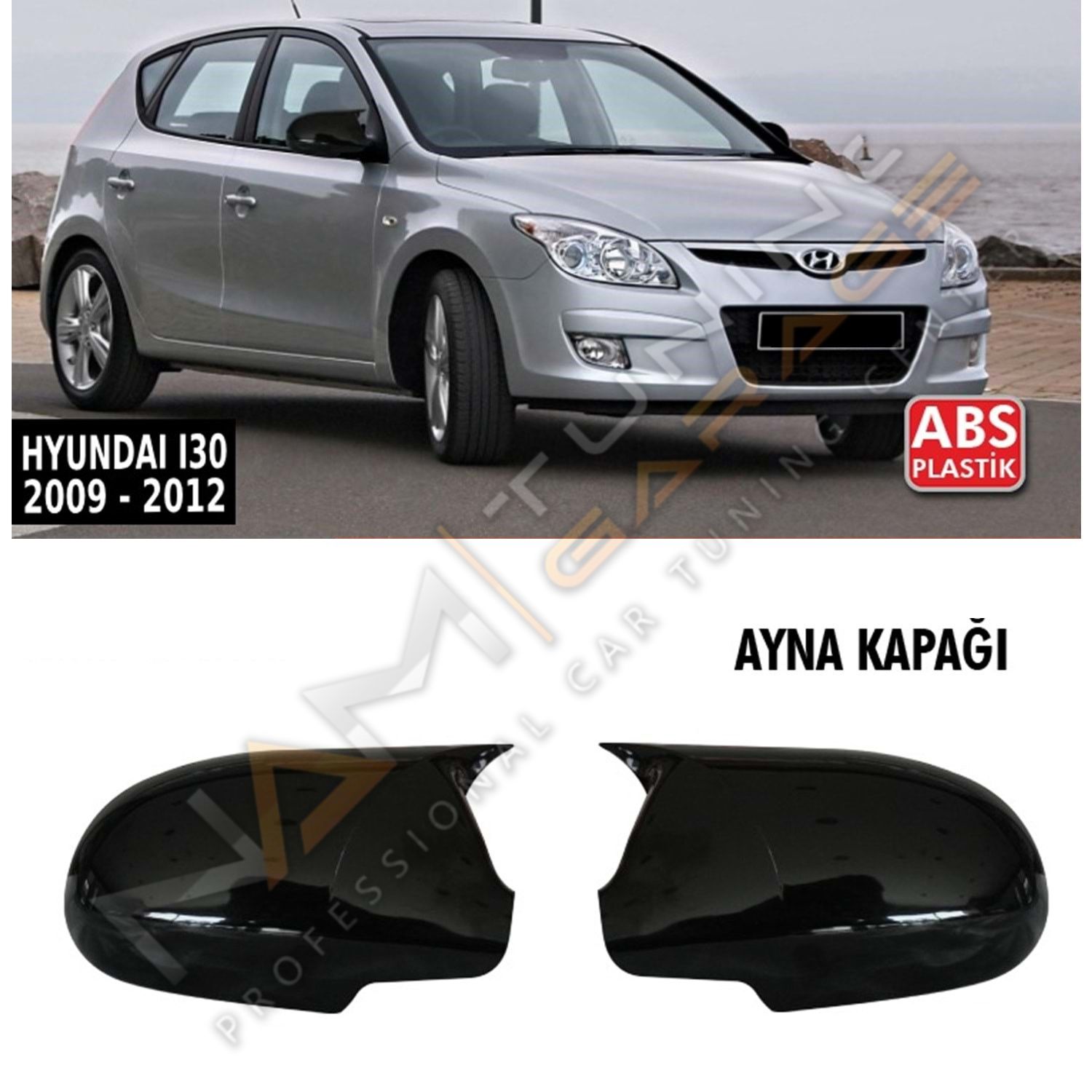 Hyundai i30 Batman Yarasa Ayna Kapağı Black / 2009-2012 (Sinyalsiz model uyumlu)