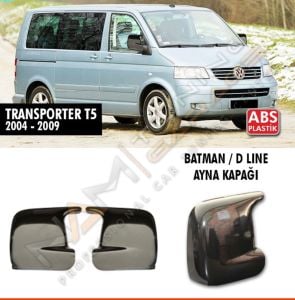 Vw Transporter T5 Batman Yarasa Ayna Kapağı Piano Black / 2004 - 2009