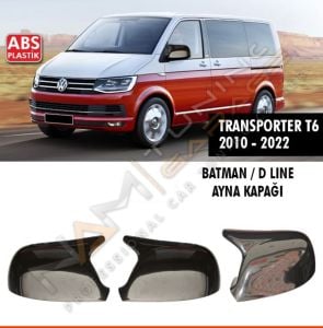 Vw Transporter T6 Batman Yarasa Ayna Kapağı Piano Black / 2010 - 2022