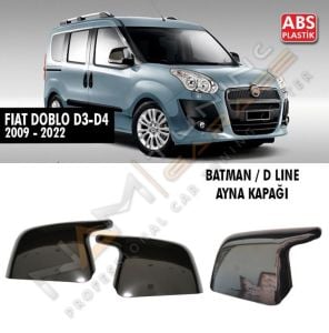 Fiat Doblo Batman Yarasa Ayna Kapağı Piano Black / 2009-2022